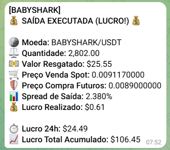 Notificação Telegram — BABYSHARK
